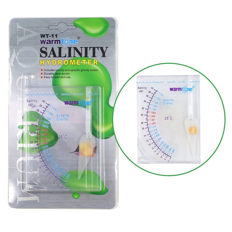 Abnaok Salinity Tester, Sea Specific Gravity Test for Fish Tank Pond Water Saltwater Freshwater, Accurate Automatic Hydrometer - Image 1